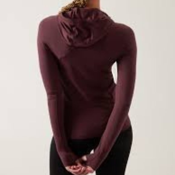 NWT Athleta Momentum Seamless Hoodie, Spiced Cabernet, Small - Picture 5 of 14